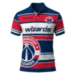 Washington Wizards Polo Shirt - Customized Horizontal Blocks Blue