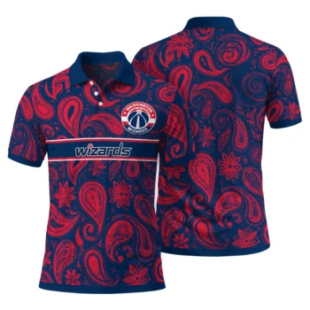 washington wizards polo shirt customized paisley band blue fashion forward