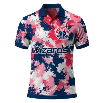 Washington Wizards Polo Shirt - Customized Pixel Camo Blue
