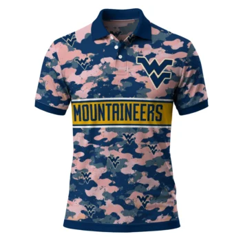 West Virginia Mountaineers Polo Shirt Personalized Camo Band Blue Best Selling