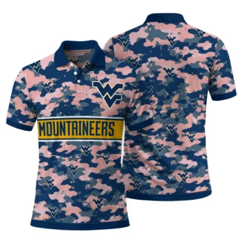 West Virginia Mountaineers Polo Shirt Personalized Camo Band Blue Fashion Forward