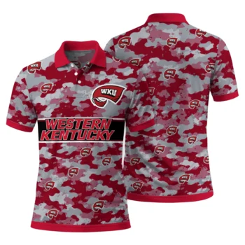 Western Kentucky Hilltoppers Polo Shirt Customized Camo Band Red Fashion Forward