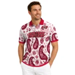 Western Kentucky Hilltoppers Polo Shirt Customized Paisley Florals Red White Best Selling