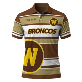 Western Michigan Broncos Polo Shirt Personalized Horizontal Blocks Brown Best Selling