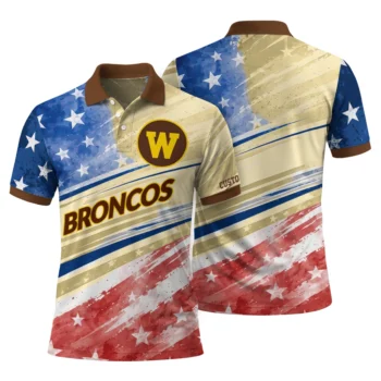 Western Michigan Broncos Polo Shirt Personalized Star Stripes Red Blue Fashion Forward